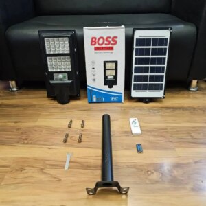 چراغ خورشیدی شارژی LED دو پنل باس مدل HK-LBu