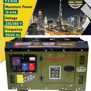 موتور برق ۱۰ کیلووات دیزلی سایلنت سه فاز ریموت استارت یورو پاور مدل EP15900 S3D-RC